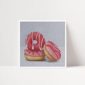 Strawberry Donuts Print 6"x6"