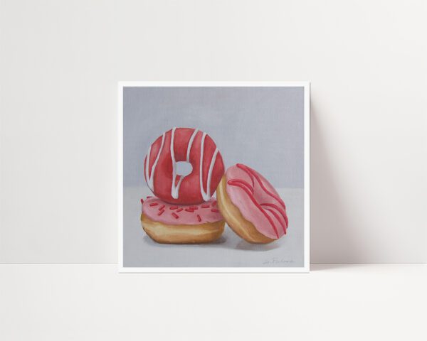 Strawberry Donuts Print 6"x6"